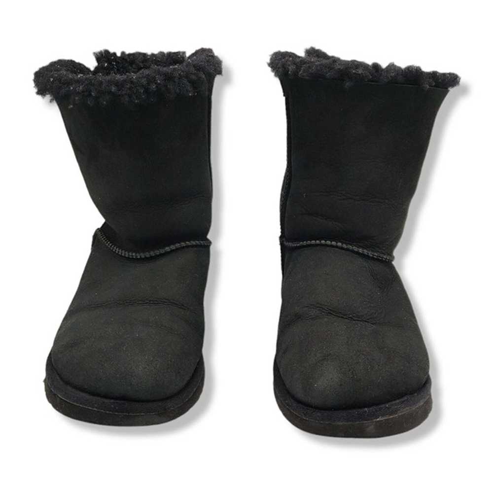 UGG Bailey Bow II Boots Womens 6 Black Sheepskin - image 3