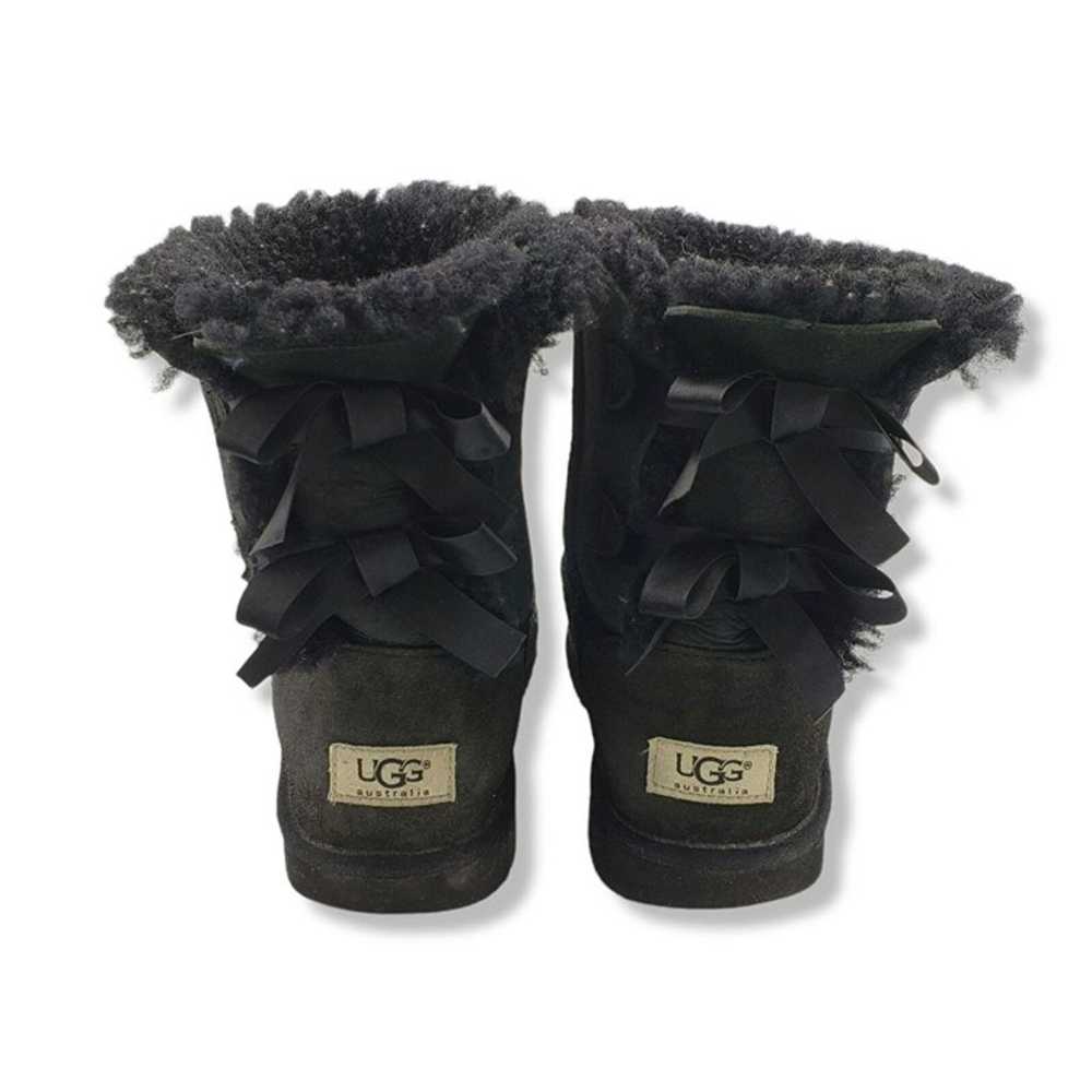 UGG Bailey Bow II Boots Womens 6 Black Sheepskin - image 6