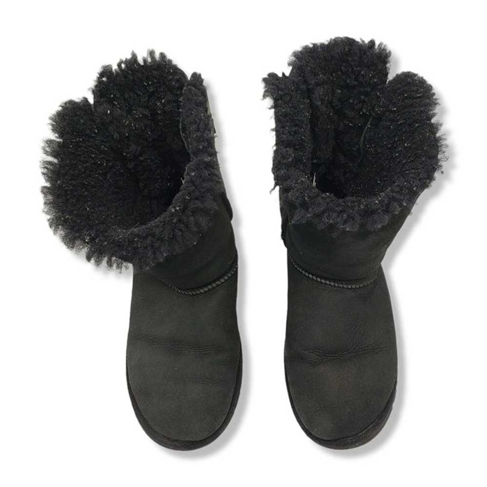 UGG Bailey Bow II Boots Womens 6 Black Sheepskin - image 7