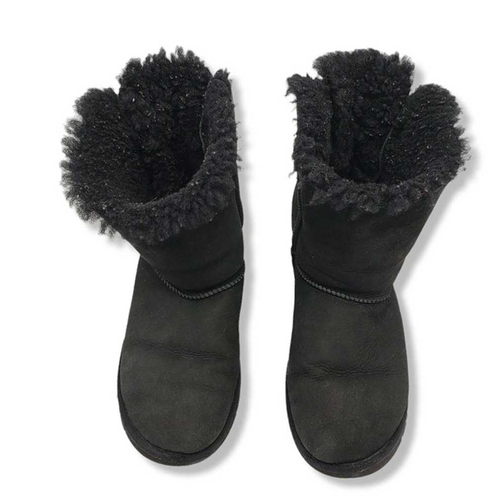 UGG Bailey Bow II Boots Womens 6 Black Sheepskin - image 8