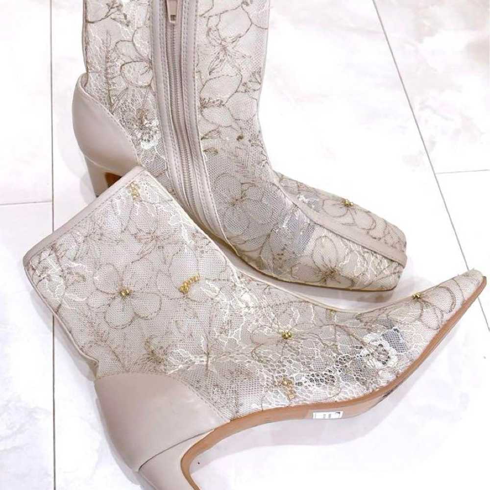 Randa Flower Embroidery Lace Boots - image 3