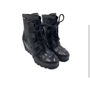 Sorel Joan rain black wedge boot