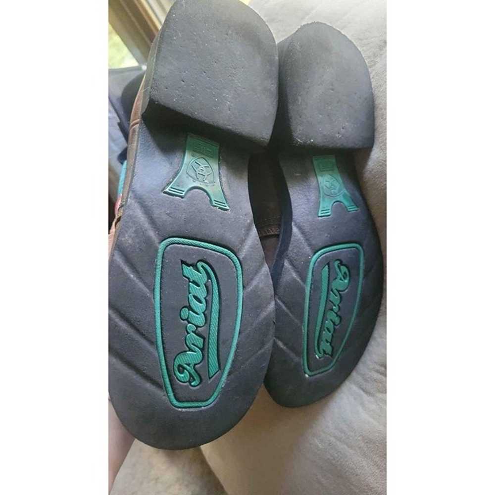 Womens Ariat Size 8B (Eight) Teal Blue & Brown Fl… - image 2