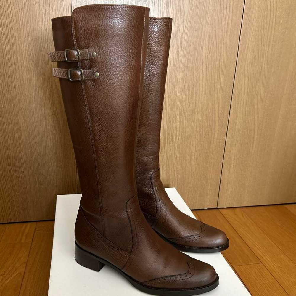 Brown leather long boots - image 3