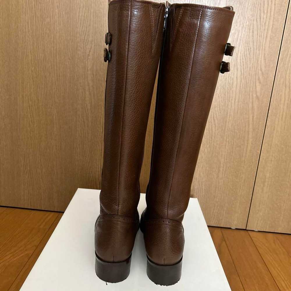 Brown leather long boots - image 5