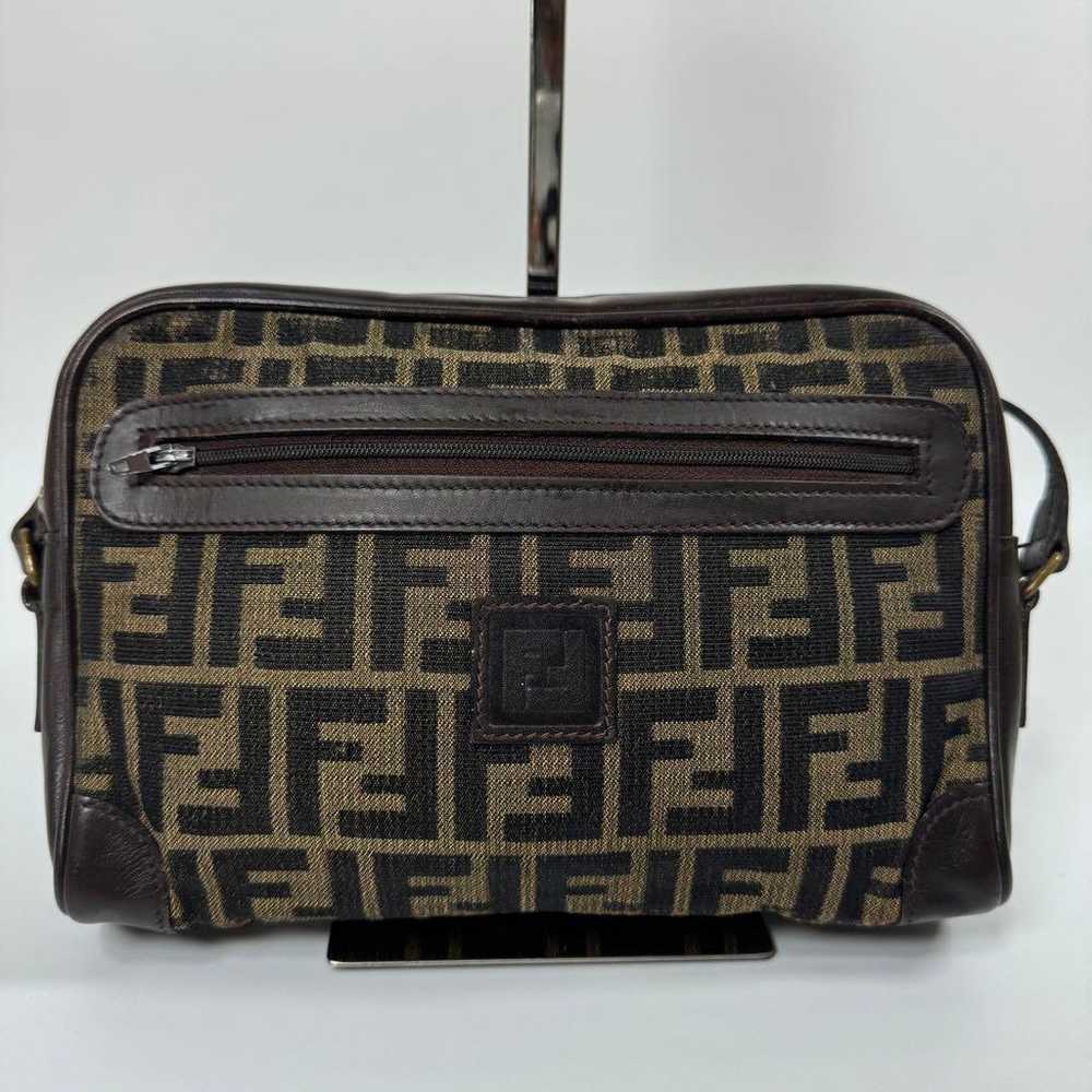 FENDI Shoulder Bag Zucca Canvas Leather - image 2