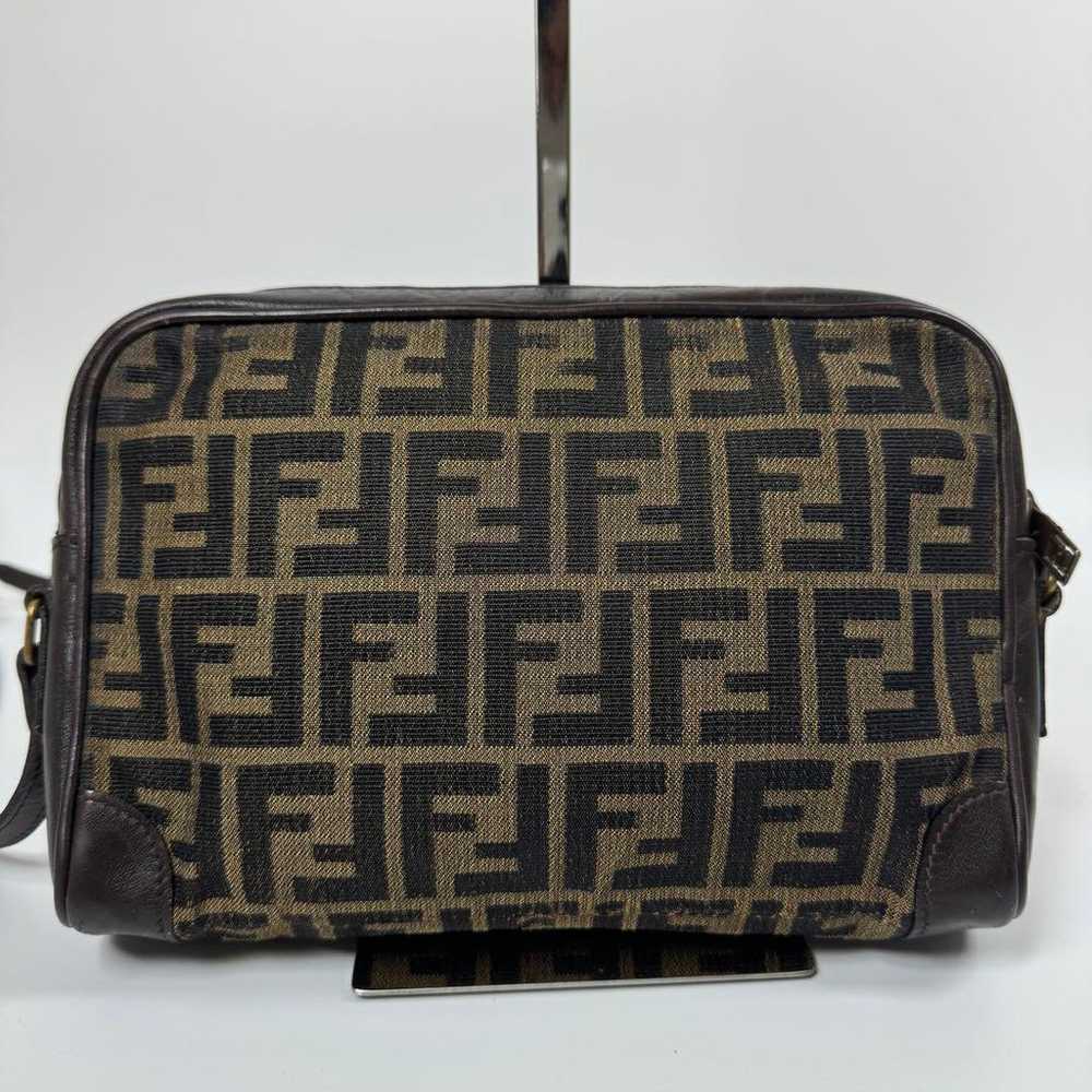 FENDI Shoulder Bag Zucca Canvas Leather - image 3