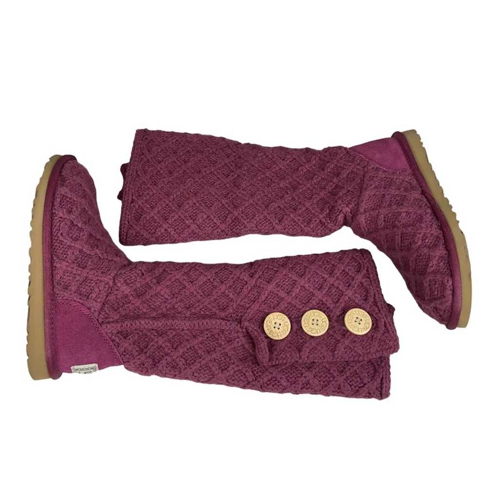 UGG Women’s Cardy Lattice Knit Tall Purple Pull O… - image 11