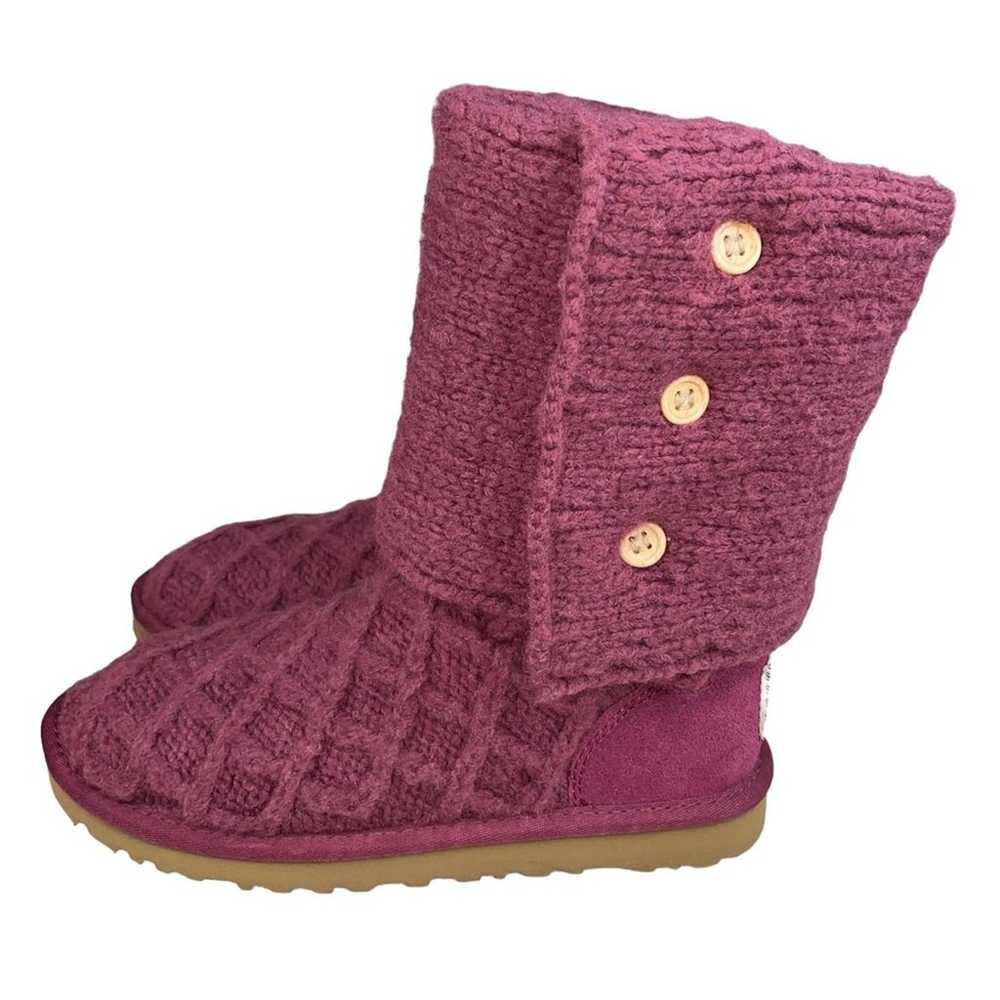 UGG Women’s Cardy Lattice Knit Tall Purple Pull O… - image 6