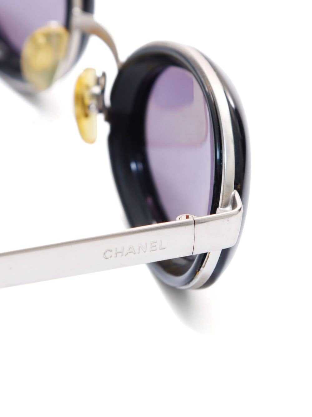 CHANEL Pre-Owned 1990s oval-frame sunglasses - Si… - image 4