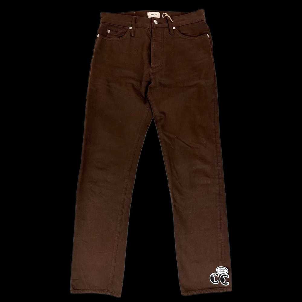 Rhude rhude denim jeans dark brown rare marlboro - image 2