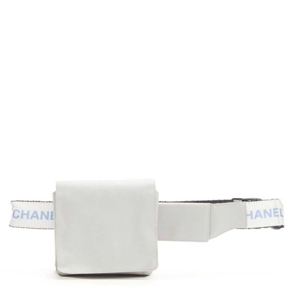 Chanel CHANEL 1990's Vintage silver nylon logo st… - image 1