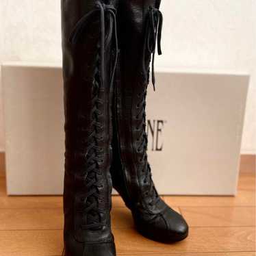 RUCO LINE Leather Lace-up Long Boots - image 1