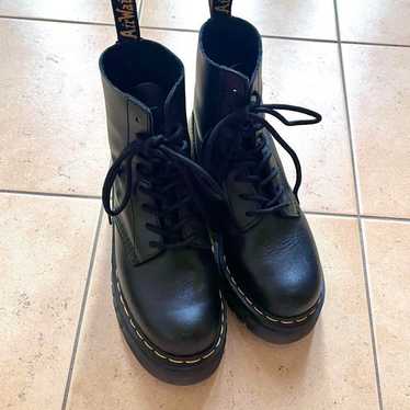 Dr. Martens Black Leather Chunky Boots