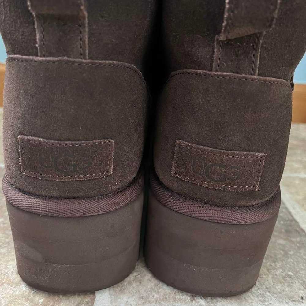 UGG sheepskin boots, brown, thick sole - image 3