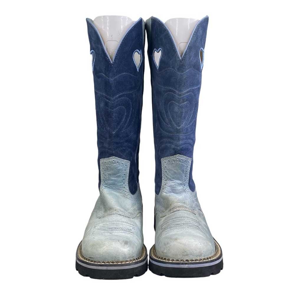 Ariat Women's Fatbaby Tall Blue Leather Suede Cow… - image 7