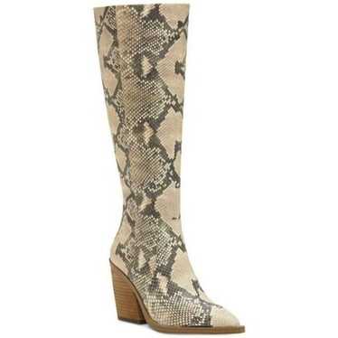 Vince Camuto Gravana Knee High Boots 5.5 Snake Pr… - image 1