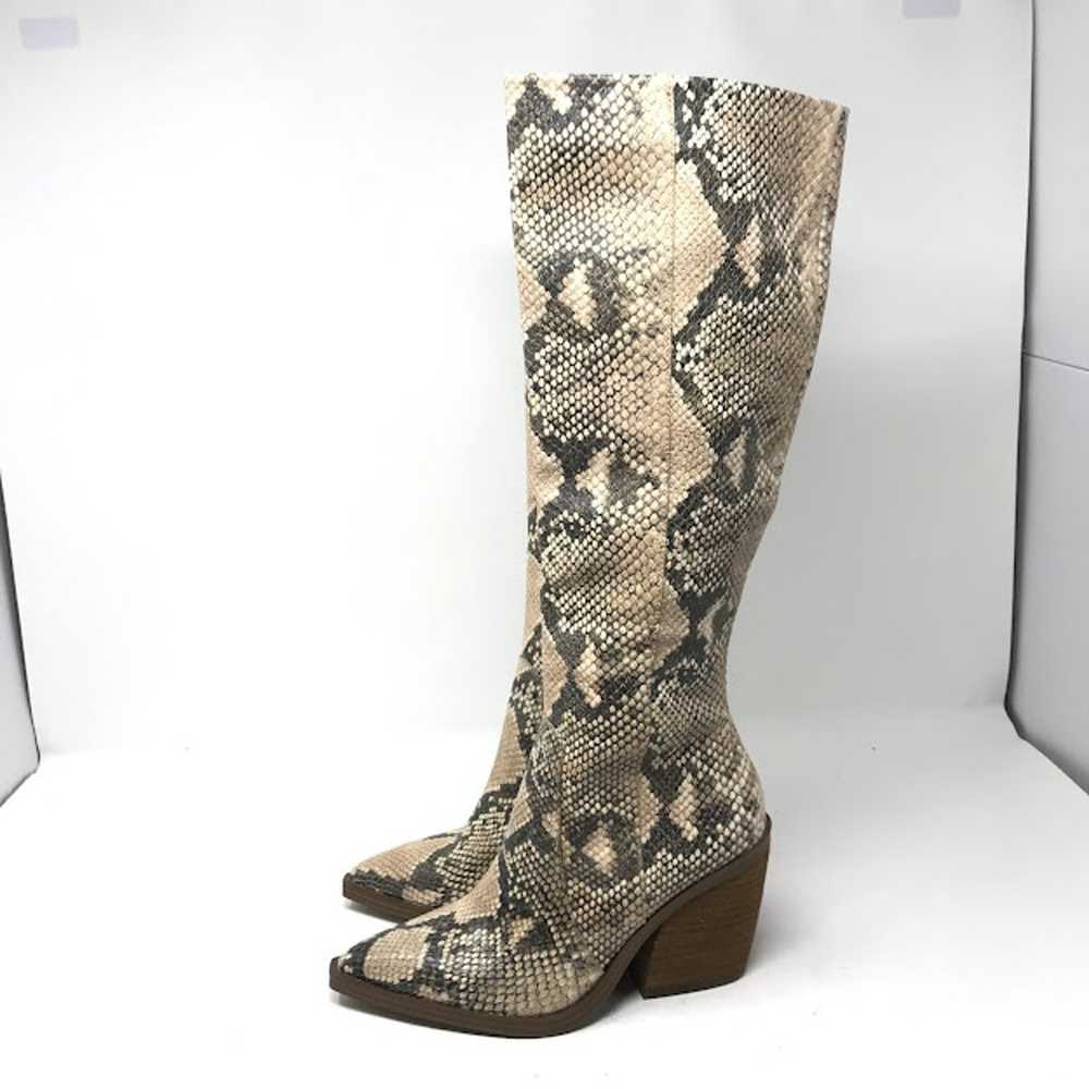 Vince Camuto Gravana Knee High Boots 5.5 Snake Pr… - image 3