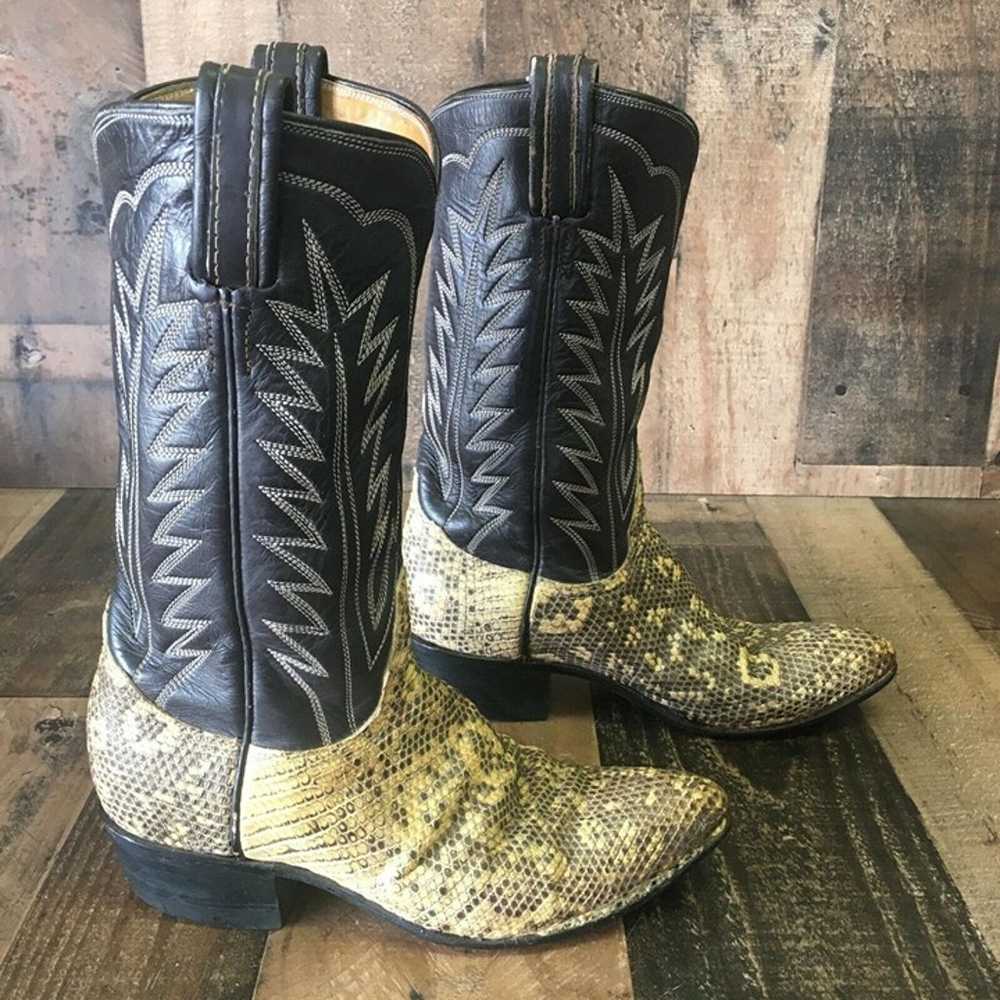 Tony Lama Gold Label Vintage Lizard Cowboy Boots … - image 2