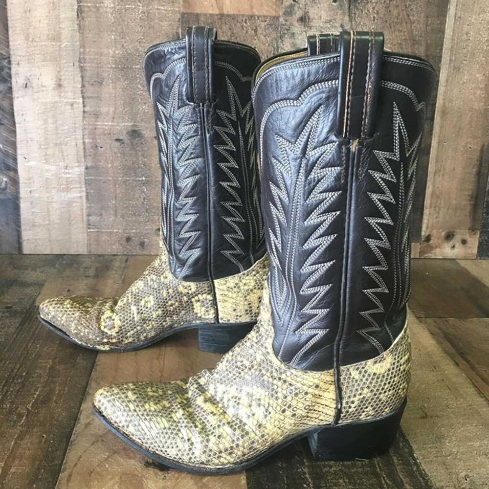 Tony Lama Gold Label Vintage Lizard Cowboy Boots … - image 7