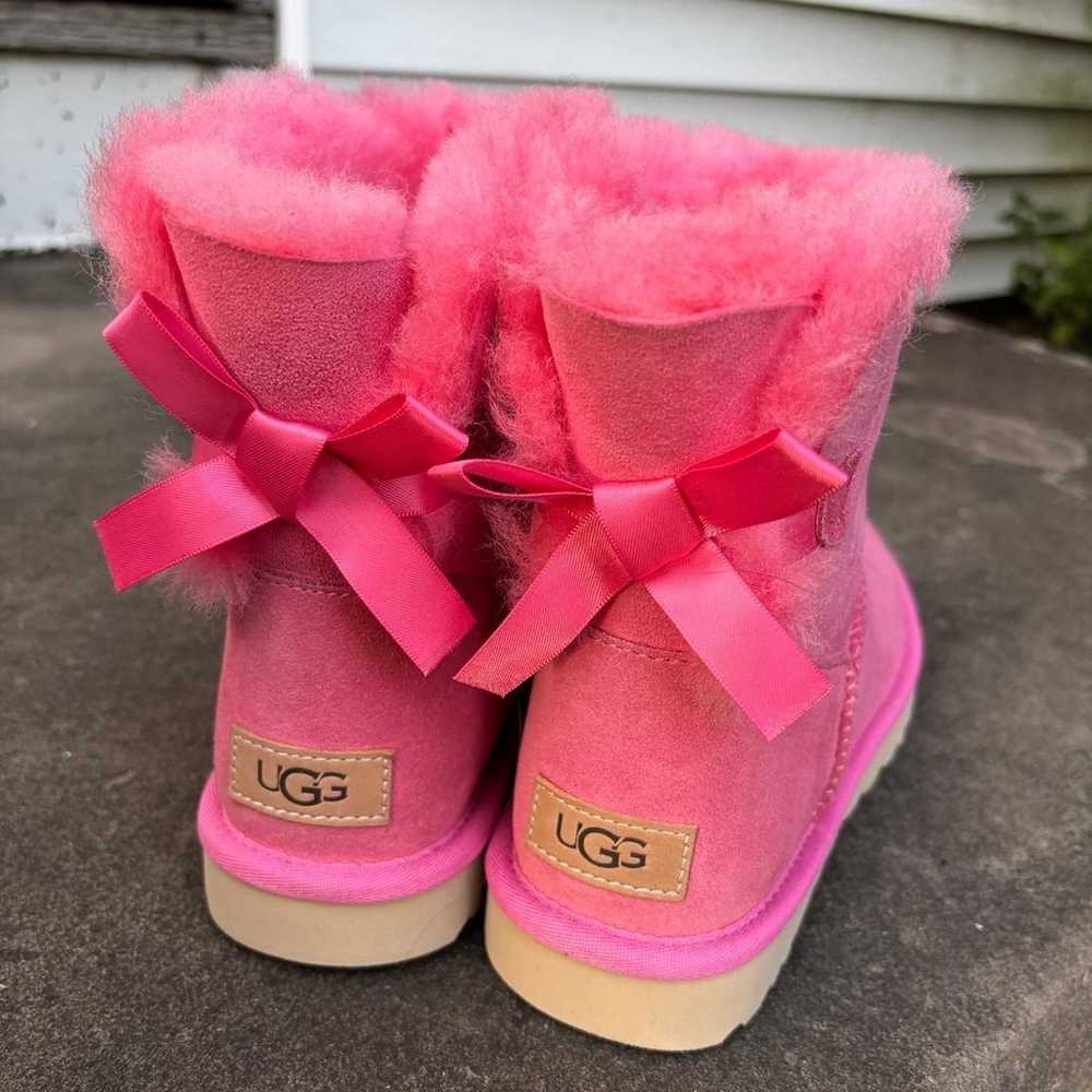 UGG Mini Pink Bailey Bows In Size 8 - image 2