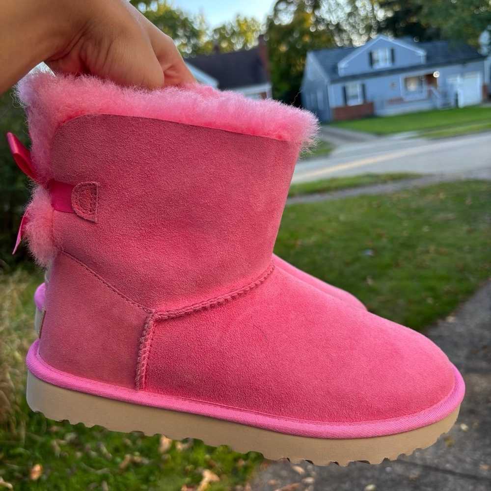 UGG Mini Pink Bailey Bows In Size 8 - image 6