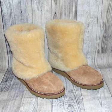 Ugg Australia Allegra Bow Chestnut Boots Women offers Suede Sheepskin Shearling sz5