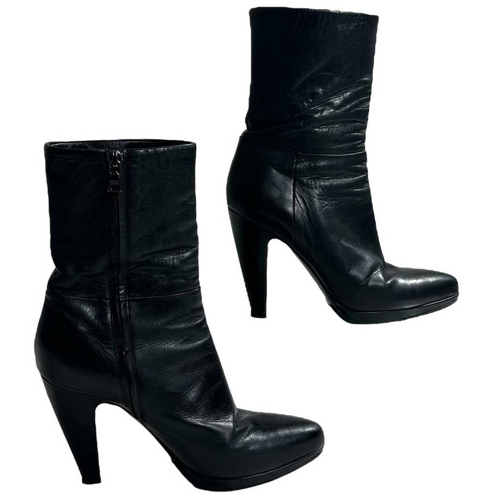 PRADA Womens Boots Sz 39,5 Platform Heeled Black … - image 1