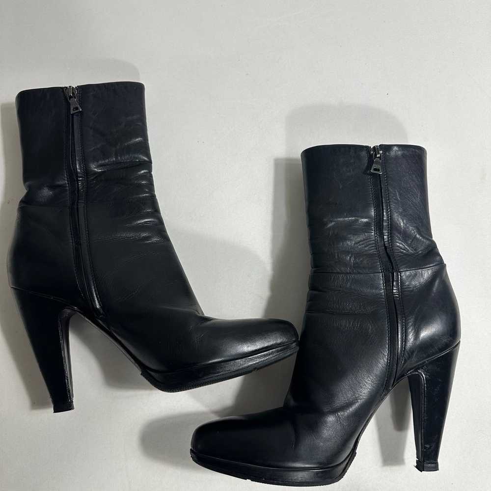 PRADA Womens Boots Sz 39,5 Platform Heeled Black … - image 2