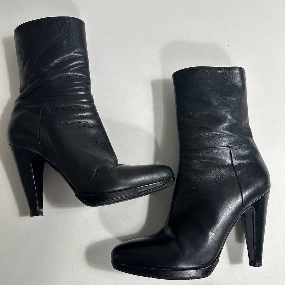 PRADA Womens Boots Sz 39,5 Platform Heeled Black … - image 3