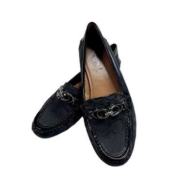 Coach Fortunata black driving loafer flats black 7