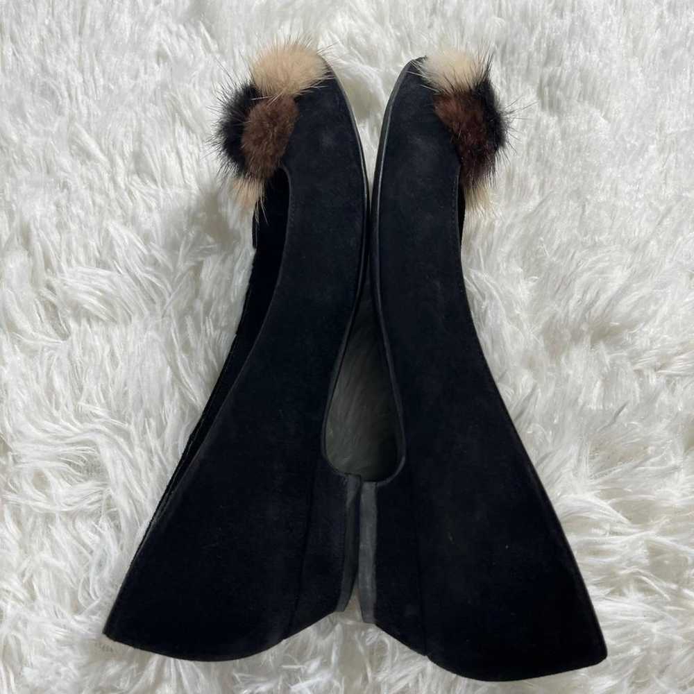 DIANA Flat Shoes with Fur, Black, 23cm - image 3