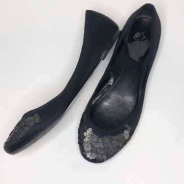 Zara sequin black ballet flats