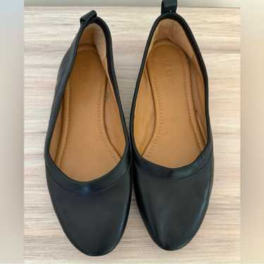 J. CREW Lizzie Leather Black Ballet Flats Size 8.5