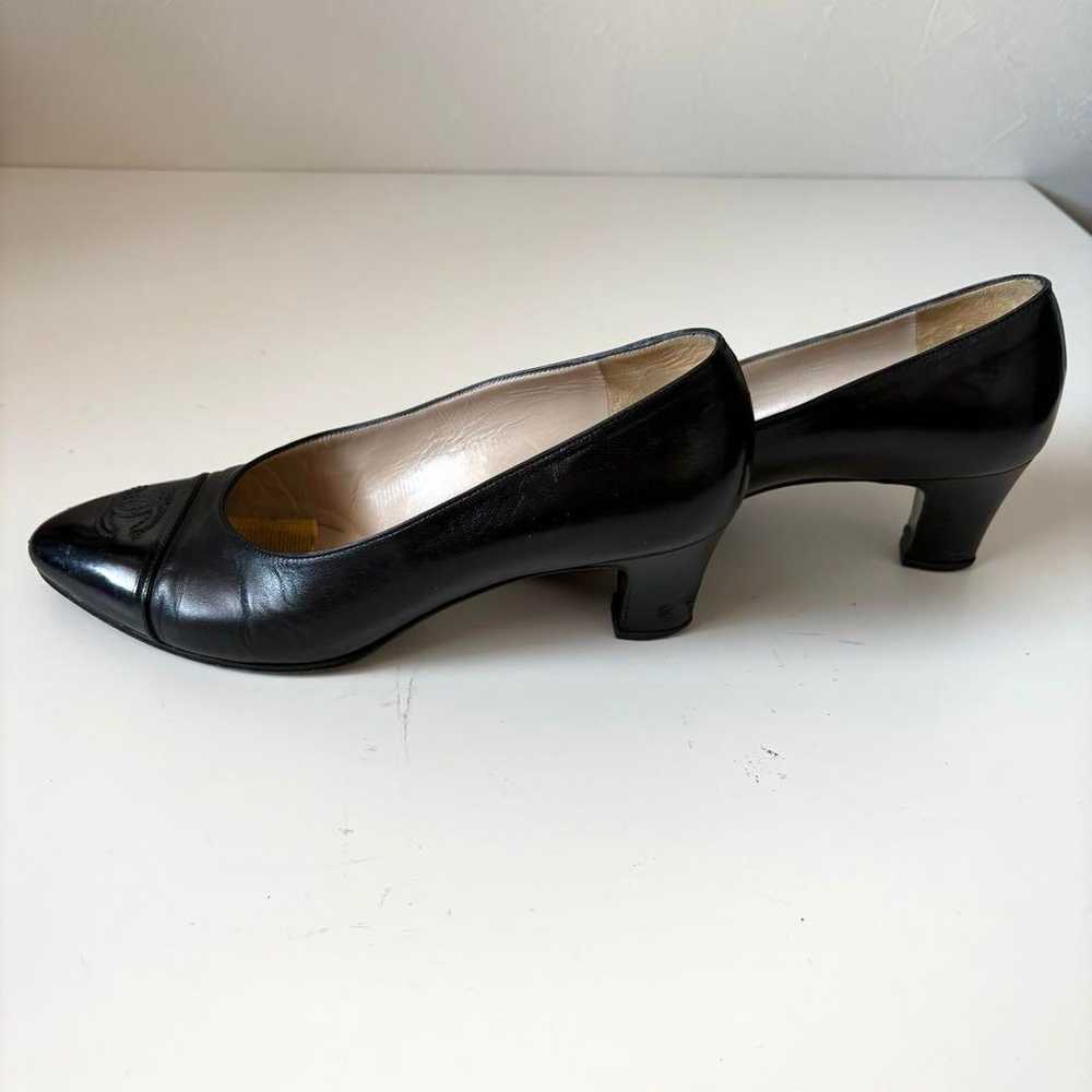 CHANEL Coco Mark Leather Pumps Size 36 1/2 Black - image 4