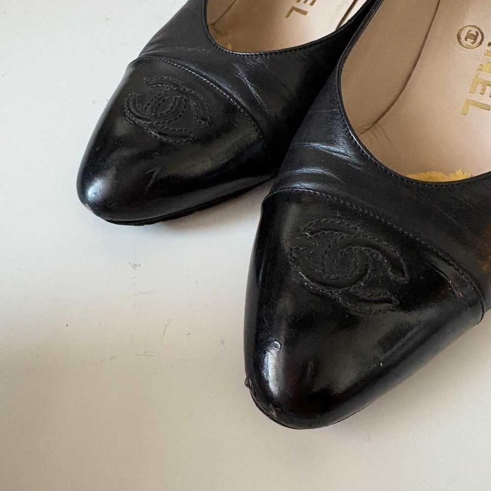 CHANEL Coco Mark Leather Pumps Size 36 1/2 Black - image 6