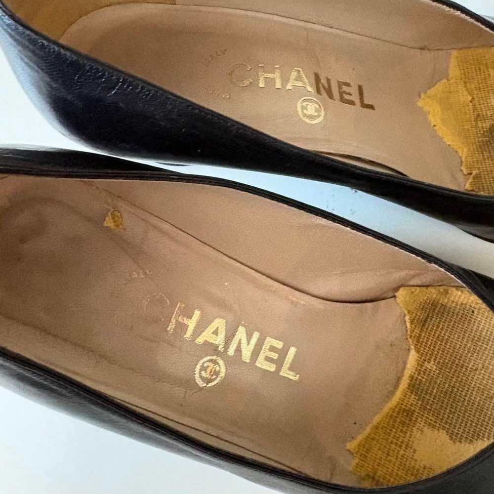 CHANEL Coco Mark Leather Pumps Size 36 1/2 Black - image 9