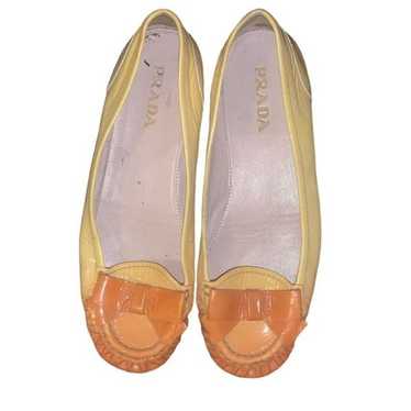 Prada Patent Leather Whipstitch Trim Ballet Flats - image 1