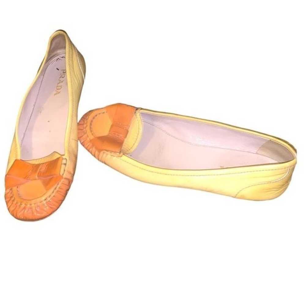 Prada Patent Leather Whipstitch Trim Ballet Flats - image 2