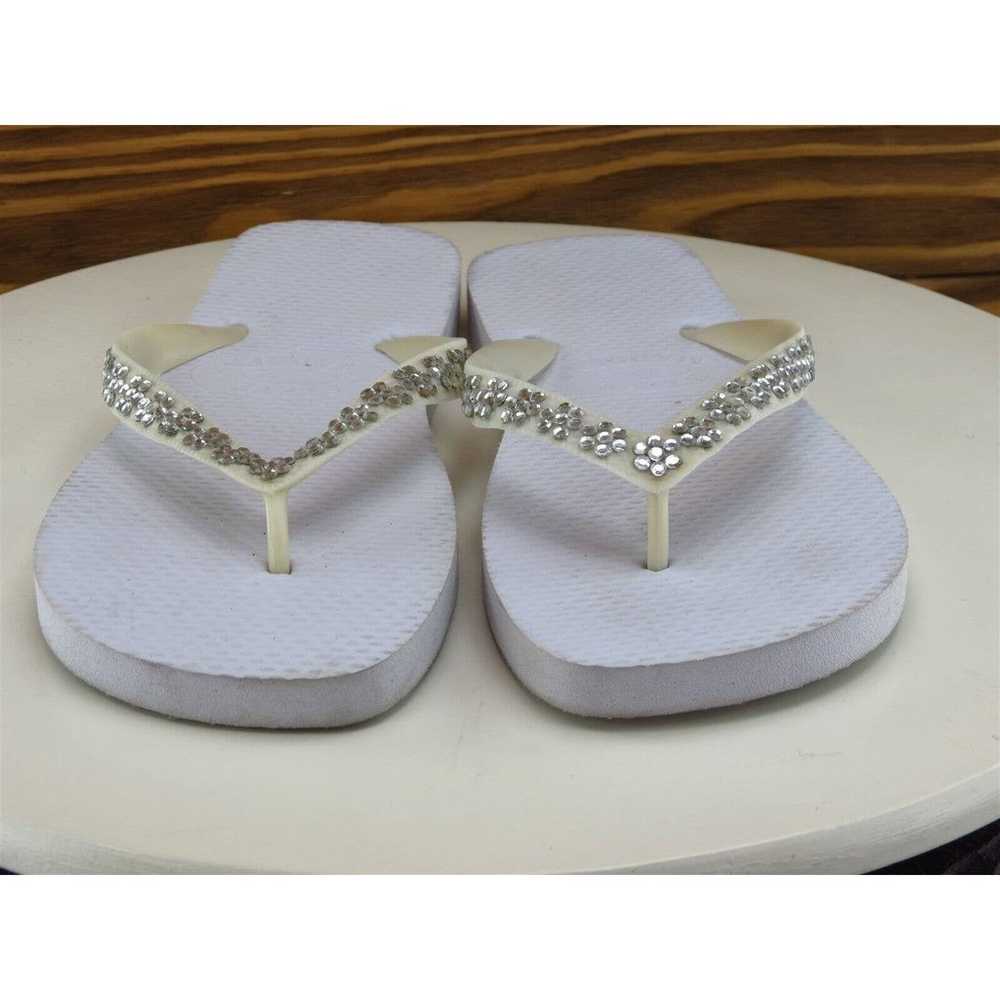 Steve Madden Size 8 Sandal Flip Flop White Synthe… - image 2