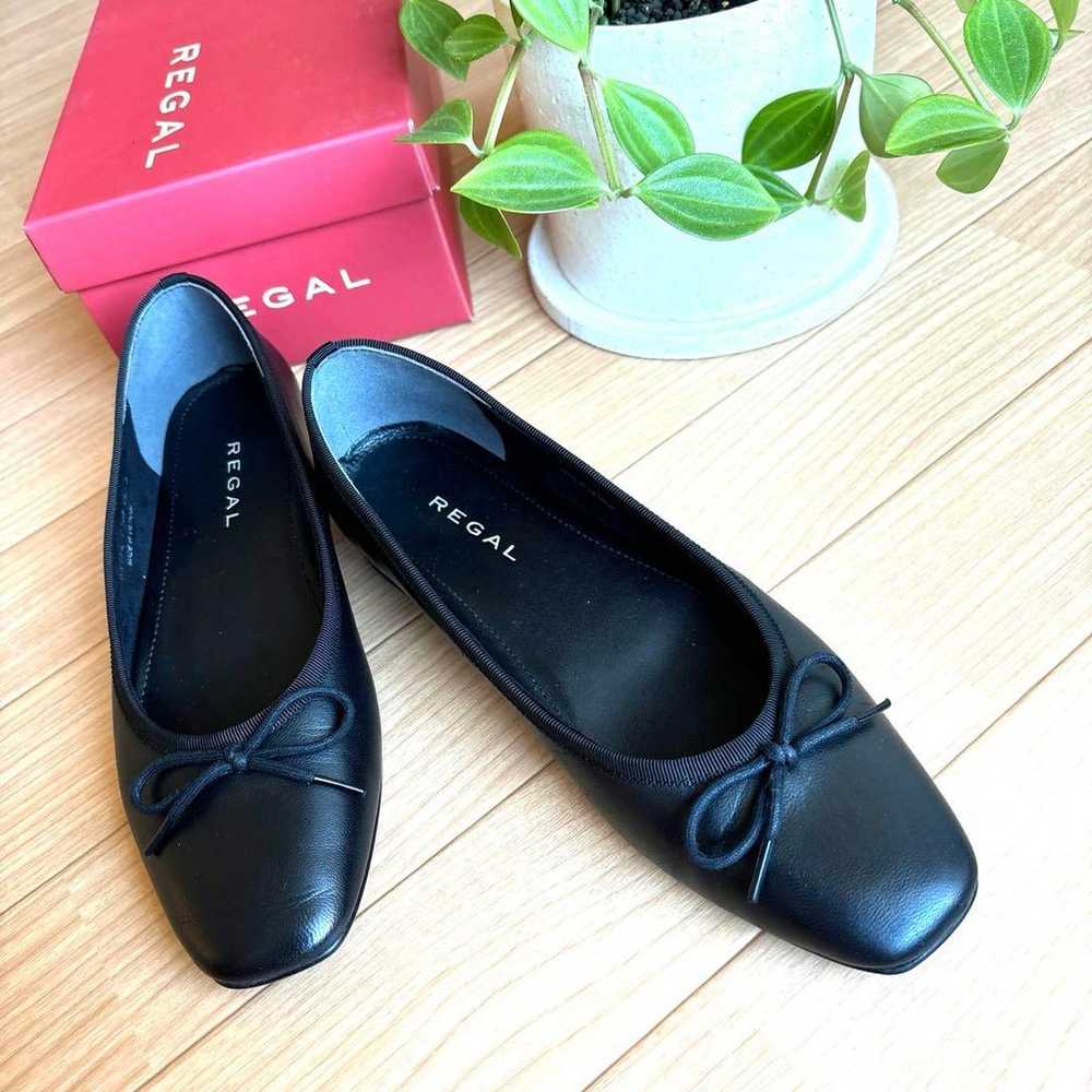 REGAL black flat shoes with ribbon - image 1