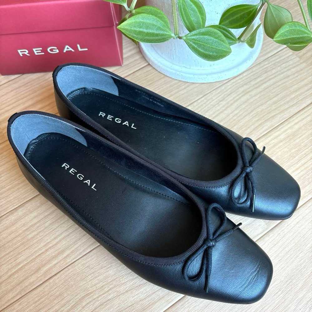 REGAL black flat shoes with ribbon - image 2