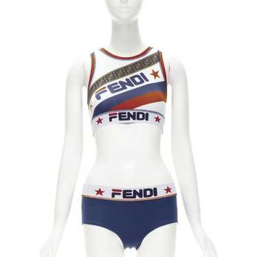 Fendi FENDI FILA Mania Zucca logo print white blu… - image 1