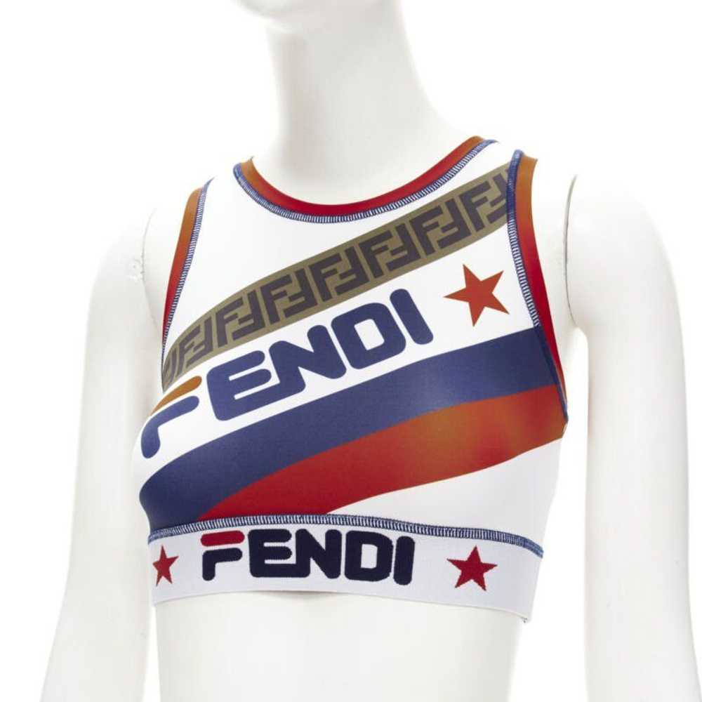 Fendi FENDI FILA Mania Zucca logo print white blu… - image 2