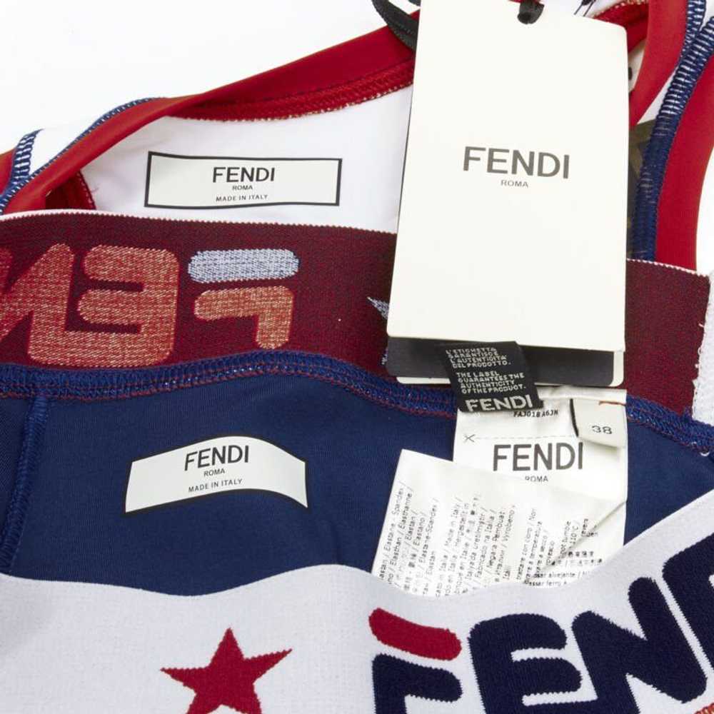 Fendi FENDI FILA Mania Zucca logo print white blu… - image 9