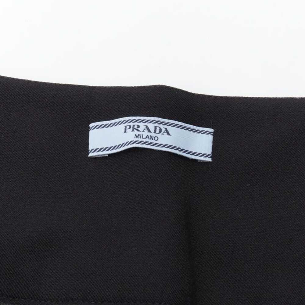 Prada PRADA Runway black wool buckle belt tapered… - image 9