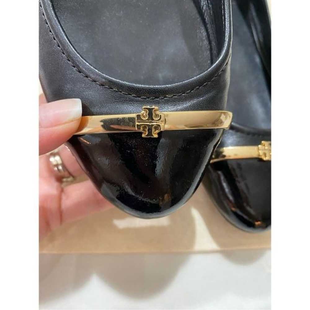 Tory Burch Patent leather toe gold trim  Flats Si… - image 2