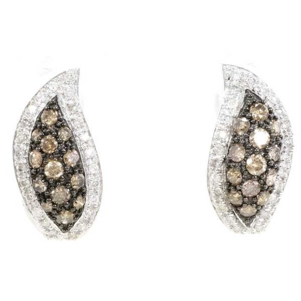 Other LuxUness K18 White Gold Diamond Earrings Me… - image 1