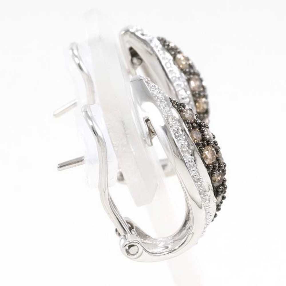 Other LuxUness K18 White Gold Diamond Earrings Me… - image 3