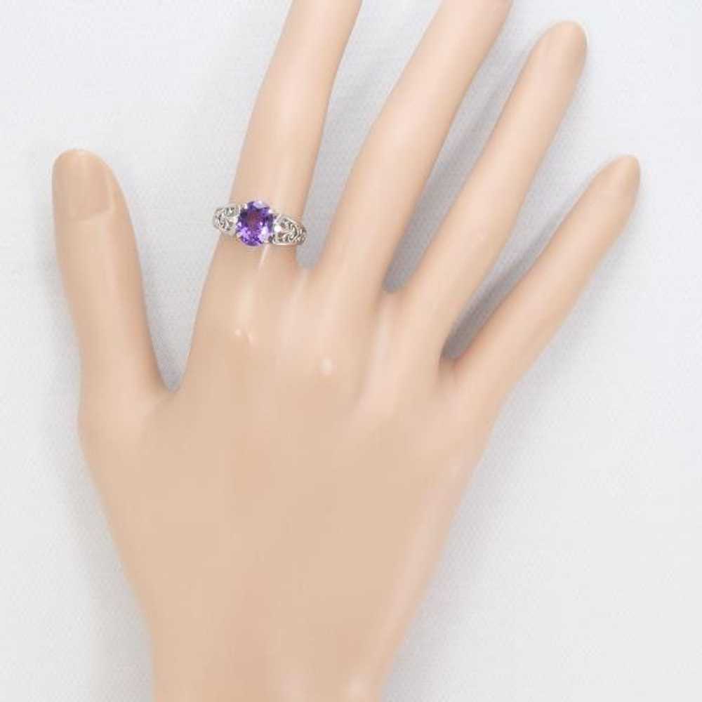 Other LuxUness K10 White Gold Amethyst Ring Metal… - image 3